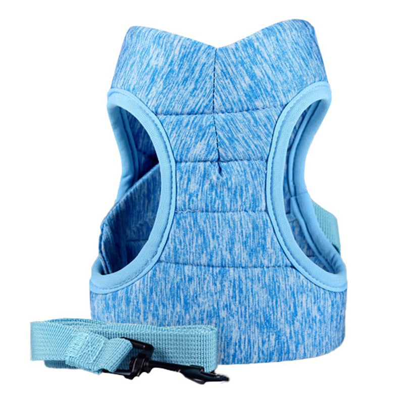 KFX-0862013 Adjustable Cat Traction Rope and Chest Strap, Available in Gray and Blue, Sizes S-M-L