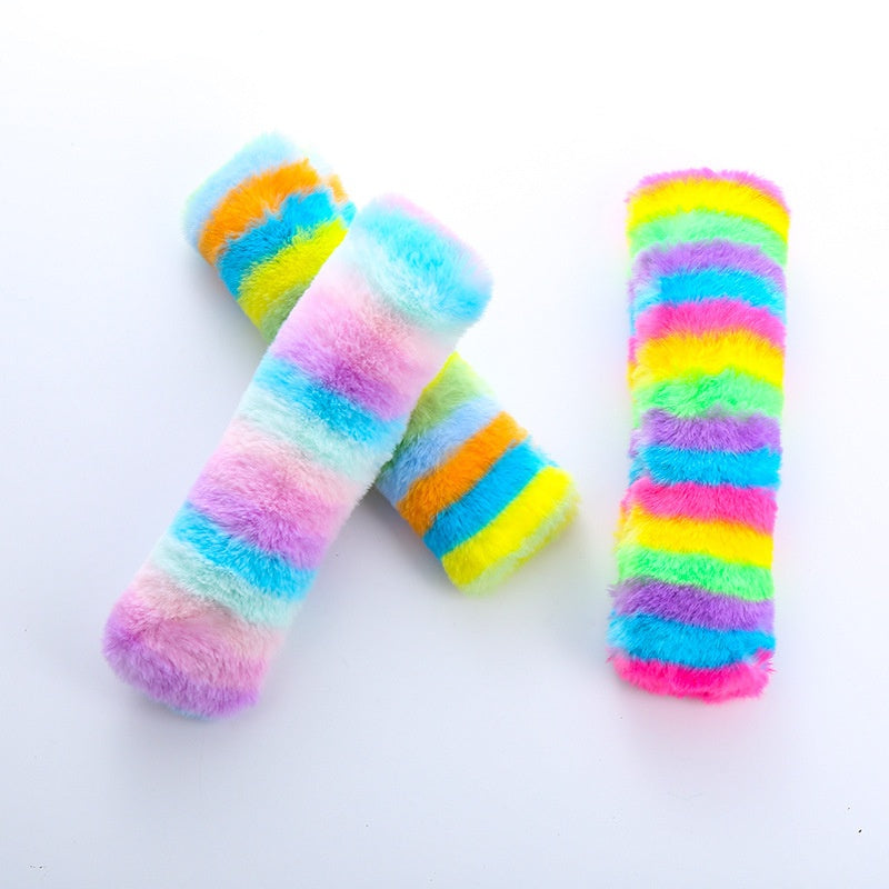 KFX-0862397 Rainbow Plush Cat Pillow Pet Toy - Soft Material, Ideal for Play and Comfort