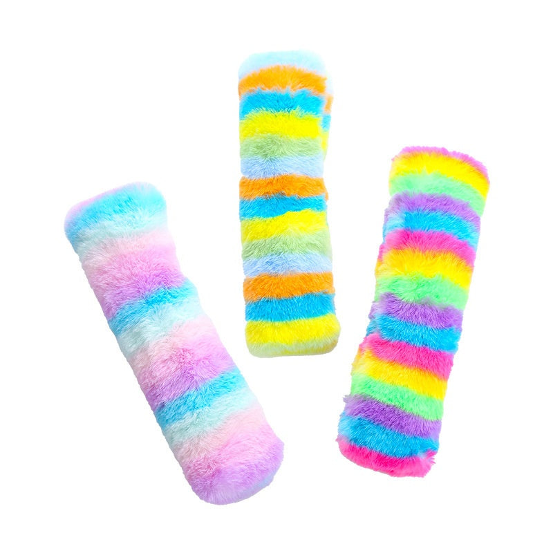 KFX-0862397 Rainbow Plush Cat Pillow Pet Toy - Soft Material, Ideal for Play and Comfort