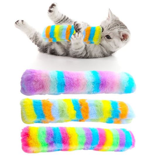 KFX-0862397 Rainbow Plush Cat Pillow Pet Toy - Soft Material, Ideal for Play and Comfort