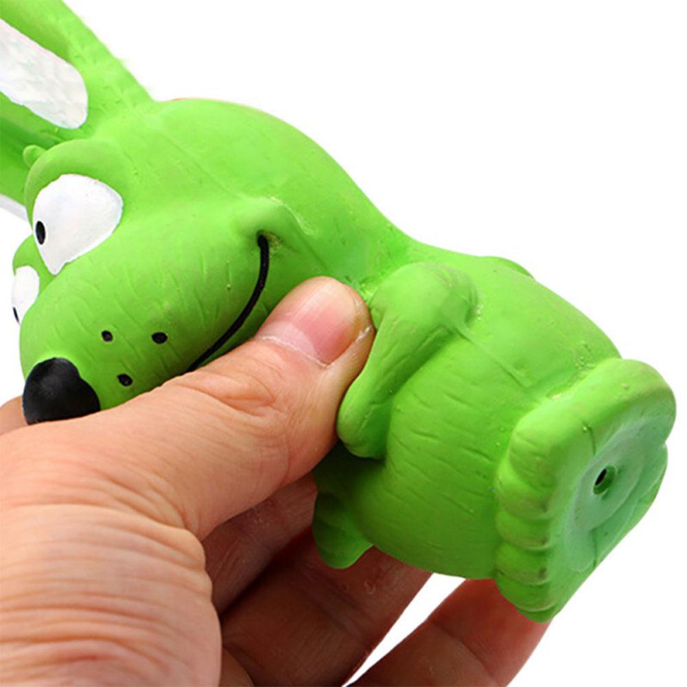 KFX-0863549 Cute Rabbit Dog Chew Toy - Vocal Latex Molar for Pets - Available in Blue, Green, Orange