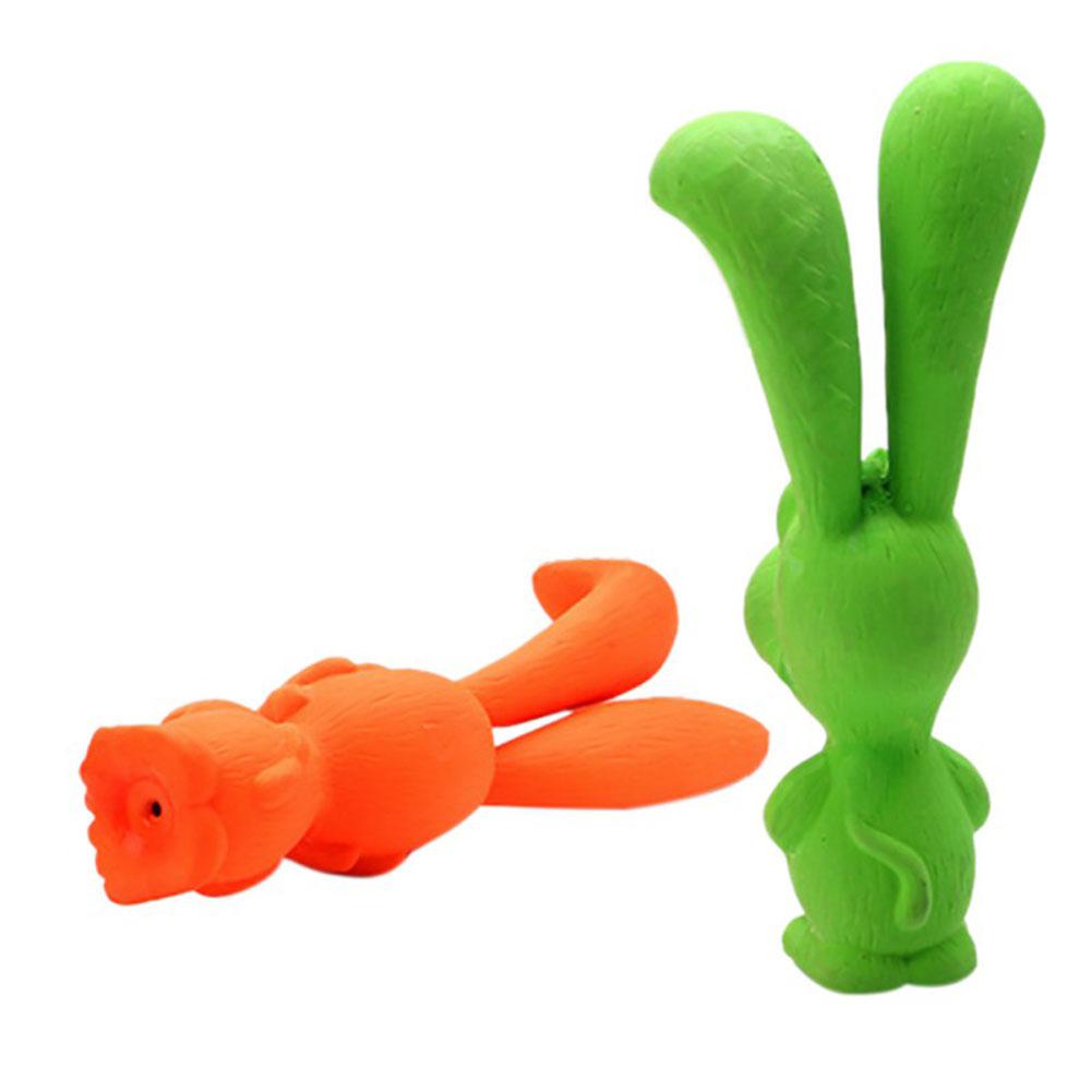 KFX-0863549 Cute Rabbit Dog Chew Toy - Vocal Latex Molar for Pets - Available in Blue, Green, Orange