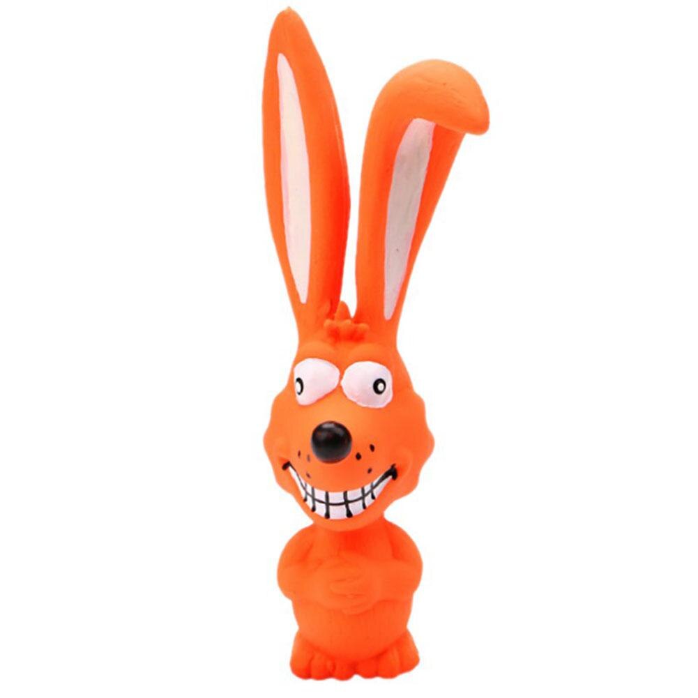 KFX-0863549 Cute Rabbit Dog Chew Toy - Vocal Latex Molar for Pets - Available in Blue, Green, Orange