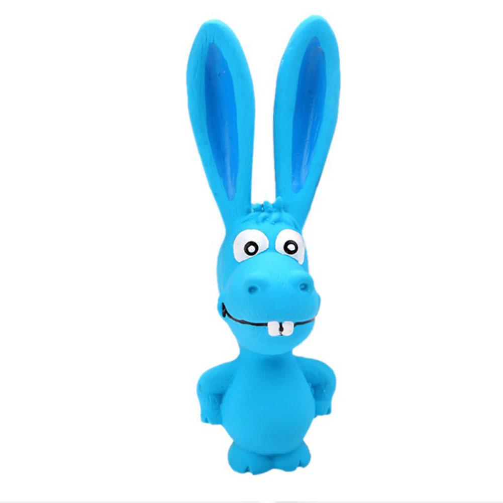 KFX-0863549 Cute Rabbit Dog Chew Toy - Vocal Latex Molar for Pets - Available in Blue, Green, Orange