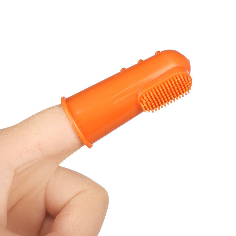 KFX-0864317 Pet Toothbrush Set with Finger Brush and Toothpaste in Various Colors