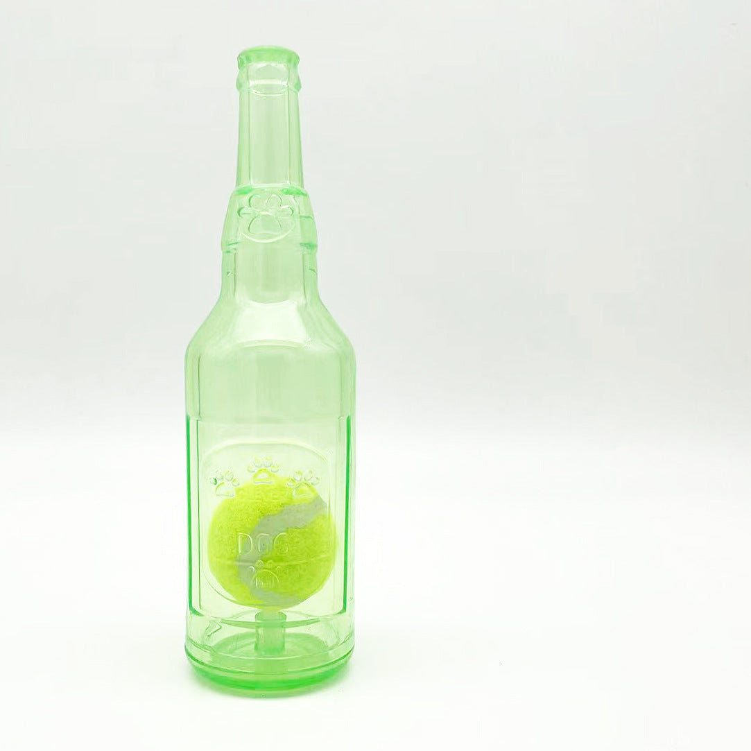 KFX-0865981 Indestructible Water Bottle Dog Toy with Squeaker for Interactive Chewing and Teething Relief