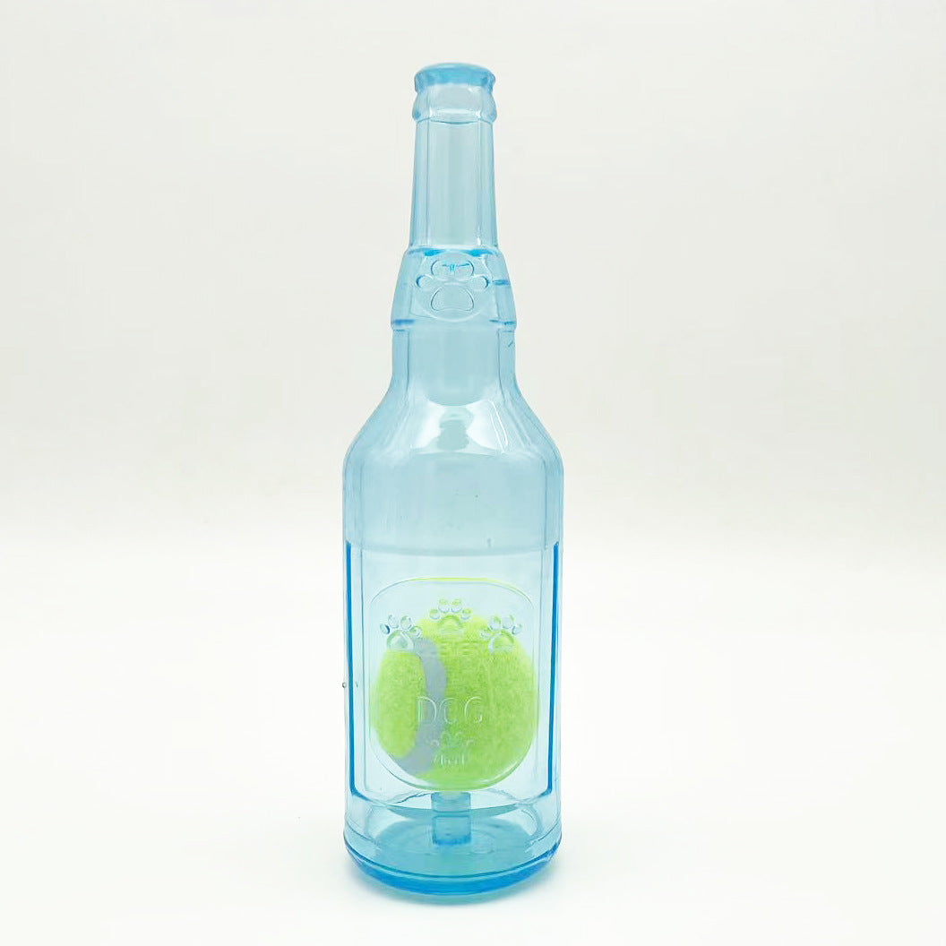 KFX-0865981 Indestructible Water Bottle Dog Toy with Squeaker for Interactive Chewing and Teething Relief