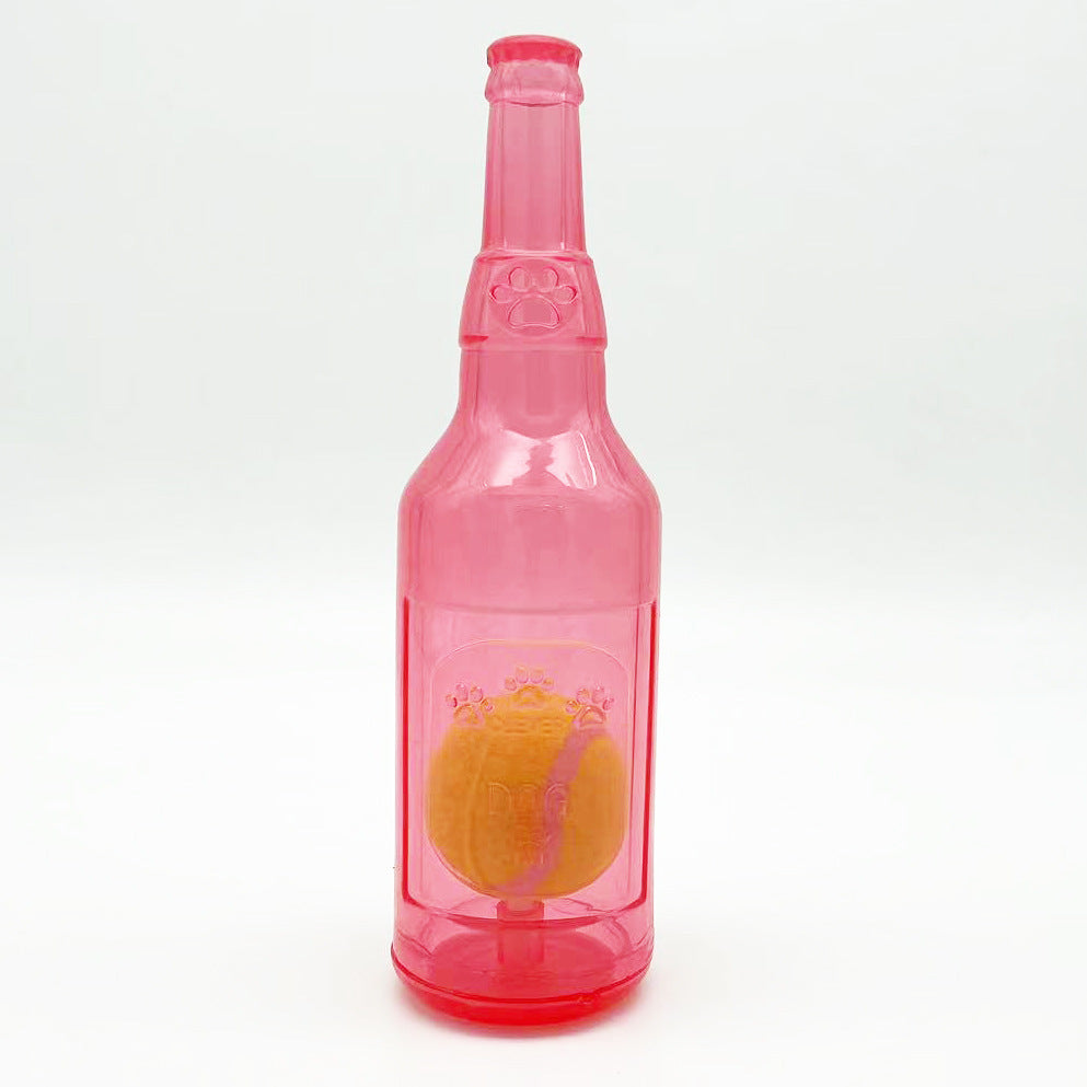 KFX-0865981 Indestructible Water Bottle Dog Toy with Squeaker for Interactive Chewing and Teething Relief
