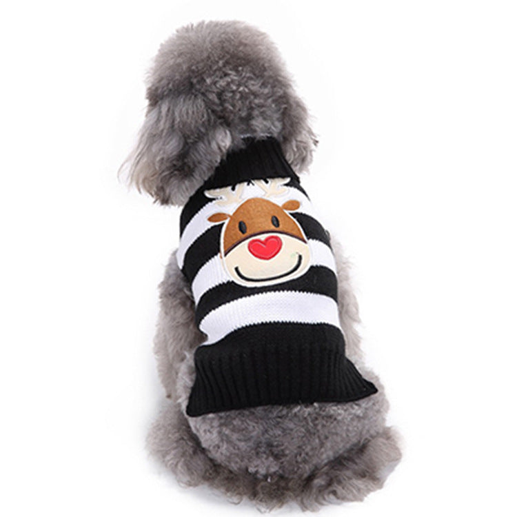 KFX-0866493 Moose Pattern Christmas Sweater for Dogs in Various Sizes