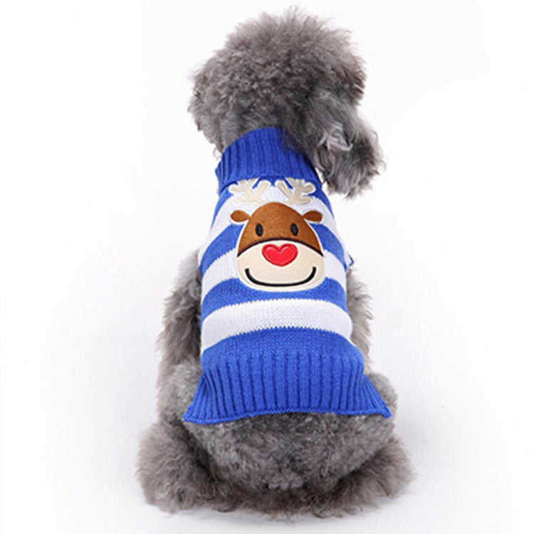KFX-0866493 Moose Pattern Christmas Sweater for Dogs in Various Sizes