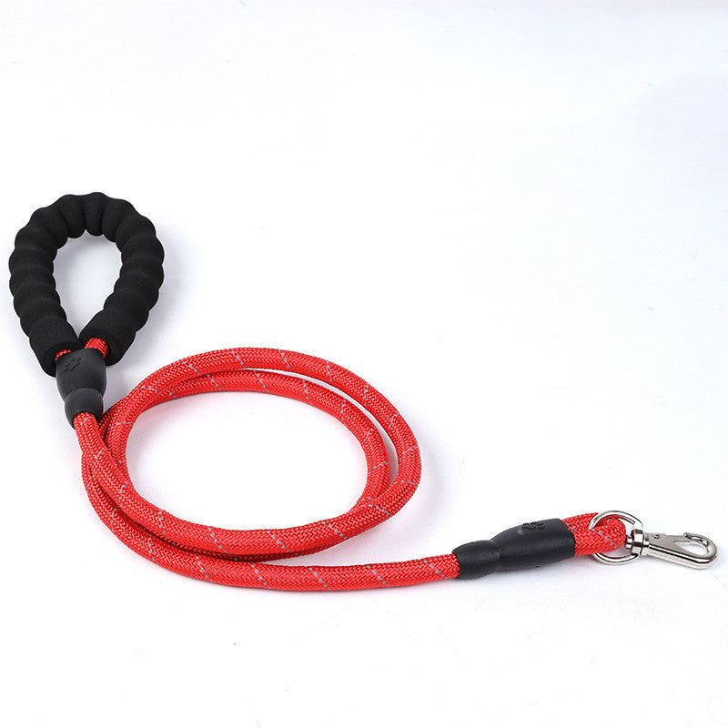 KFX-0868285 Reflective EVA Foam Handle Dog Leash - Strong Durable Nylon Round Rope for Safe Outdoor Use