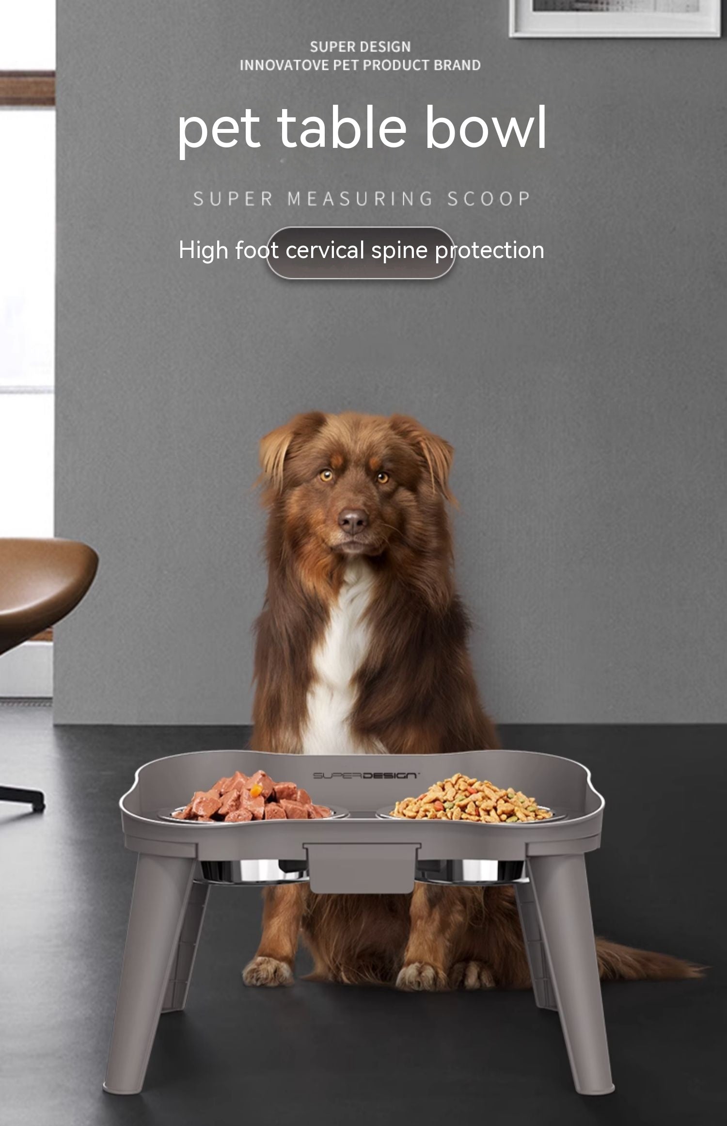 KFX-0868669 Cervical Support Leak-Proof Double Bowl for Cats and Dogs - Available in Multiple Sizes