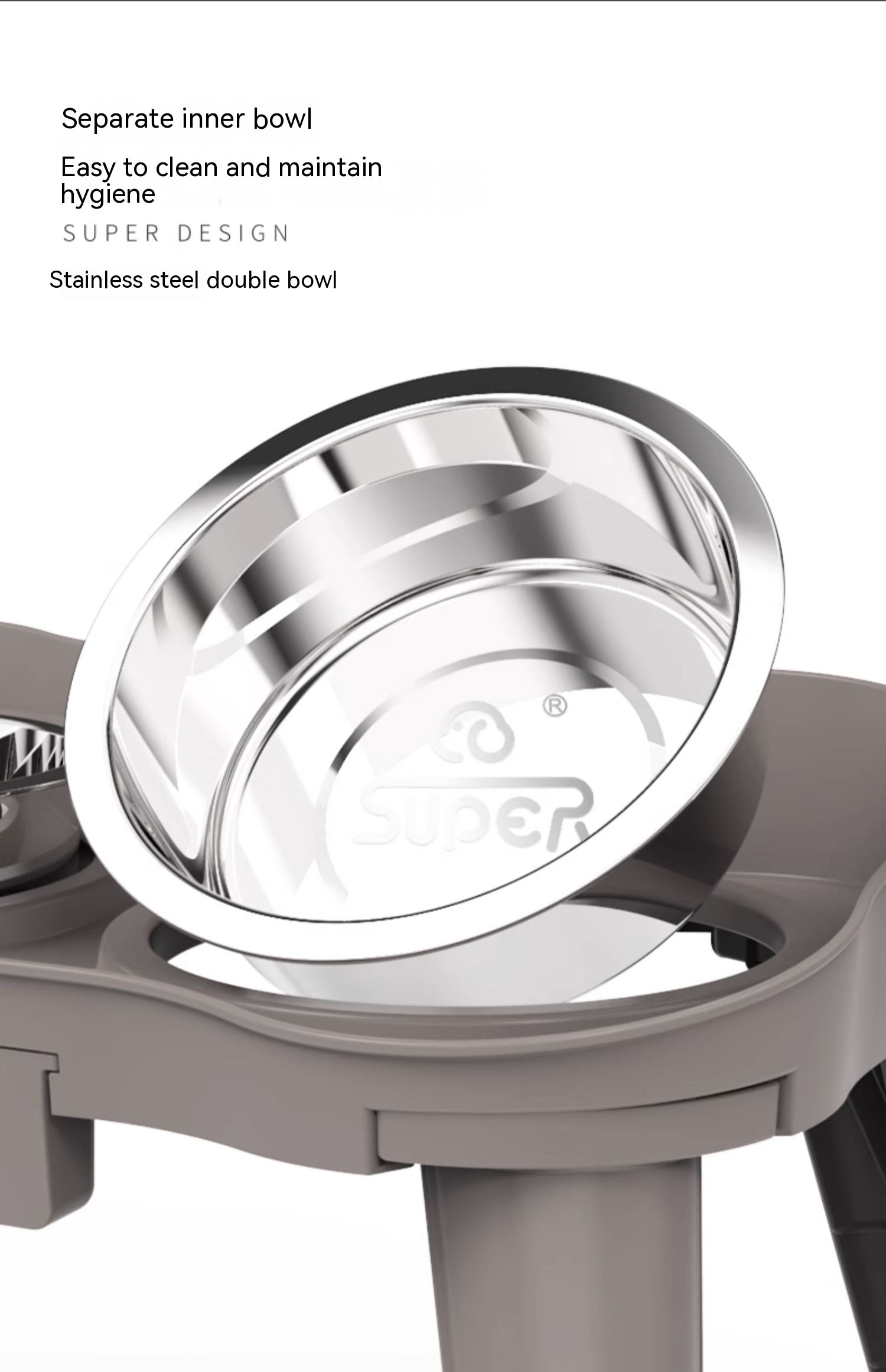 KFX-0868669 Cervical Support Leak-Proof Double Bowl for Cats and Dogs - Available in Multiple Sizes