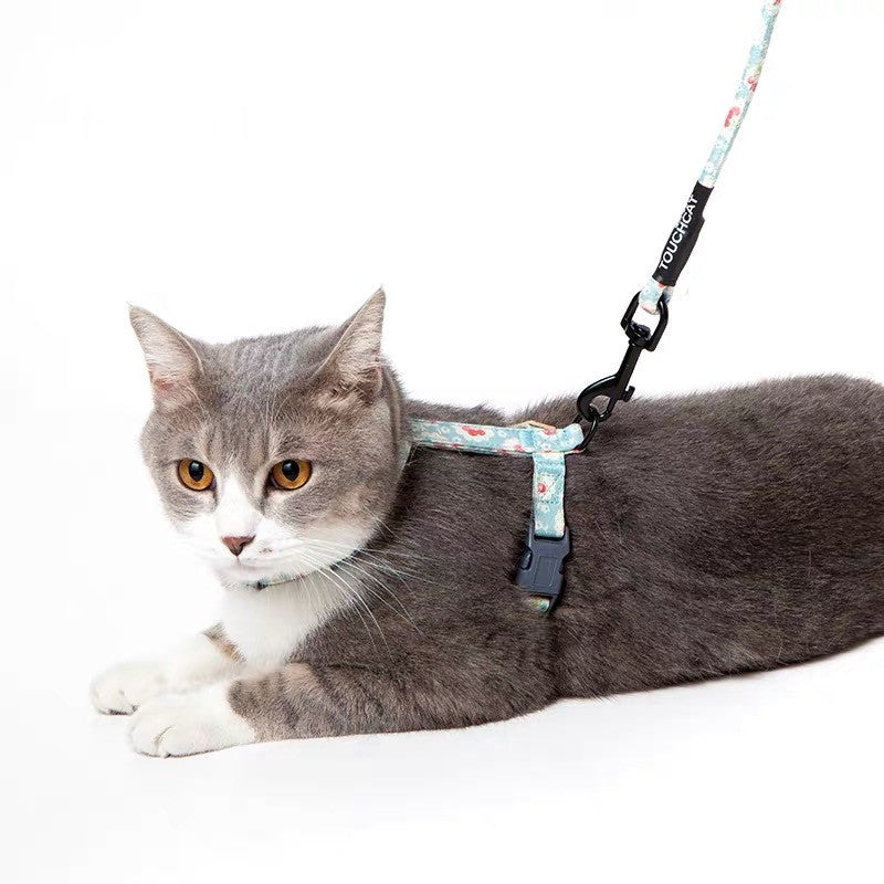 KFX-0869949 Durable Nylon Cat Leash with Adjustable Neck and Chest Fit