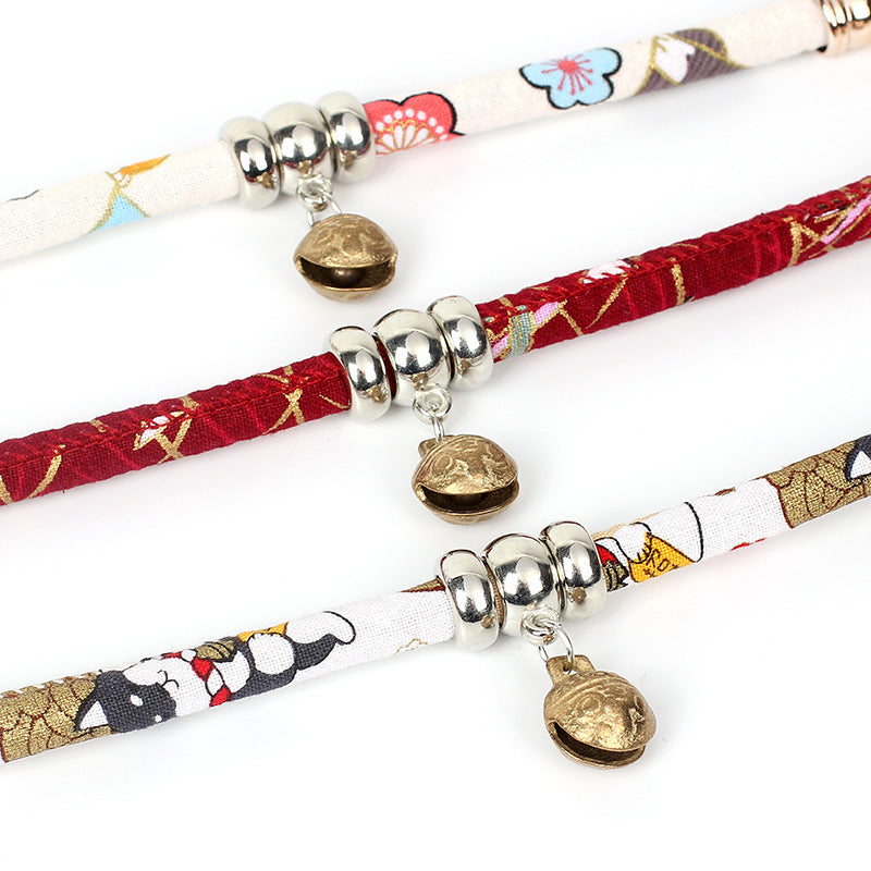 KFX-0870461 Pet Bell Dog Necklace – PU Material, Adjustable Sizes XS-L, Available in White and Red