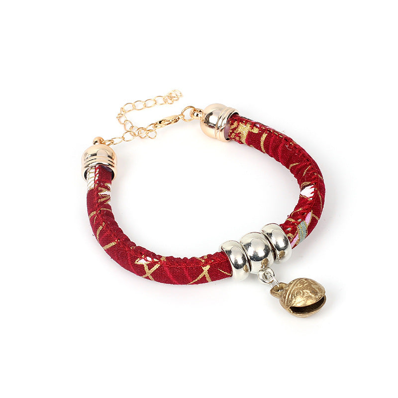 KFX-0870461 Pet Bell Dog Necklace – PU Material, Adjustable Sizes XS-L, Available in White and Red
