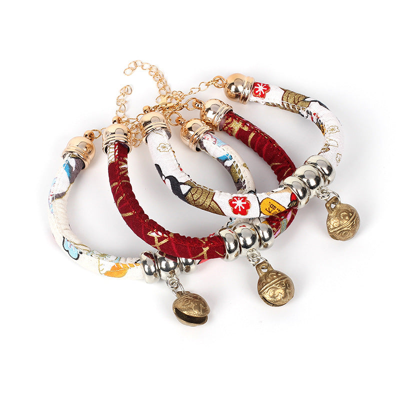 KFX-0870461 Pet Bell Dog Necklace – PU Material, Adjustable Sizes XS-L, Available in White and Red
