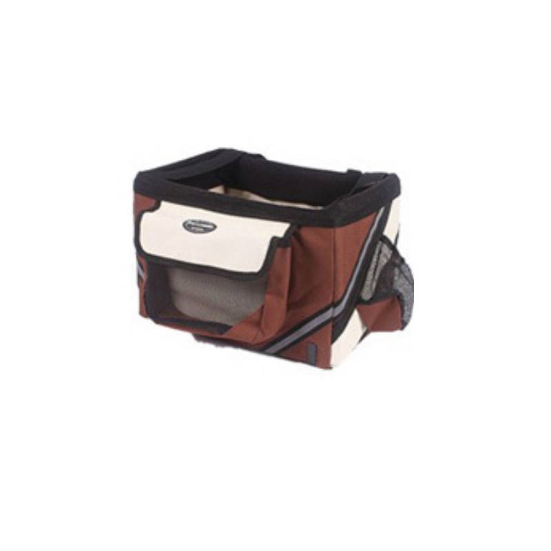KFX-0870717 Pet Bicycle Carrier Bag for Small Dogs and Cats - Removable Front Basket with Safety Hook, Reflective Strips, and Mesh Pockets