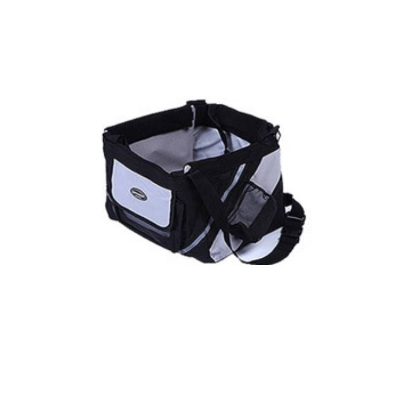 KFX-0870717 Pet Bicycle Carrier Bag for Small Dogs and Cats - Removable Front Basket with Safety Hook, Reflective Strips, and Mesh Pockets