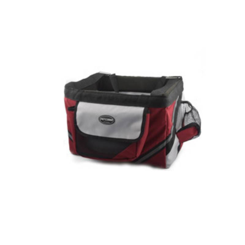 KFX-0870717 Pet Bicycle Carrier Bag for Small Dogs and Cats - Removable Front Basket with Safety Hook, Reflective Strips, and Mesh Pockets