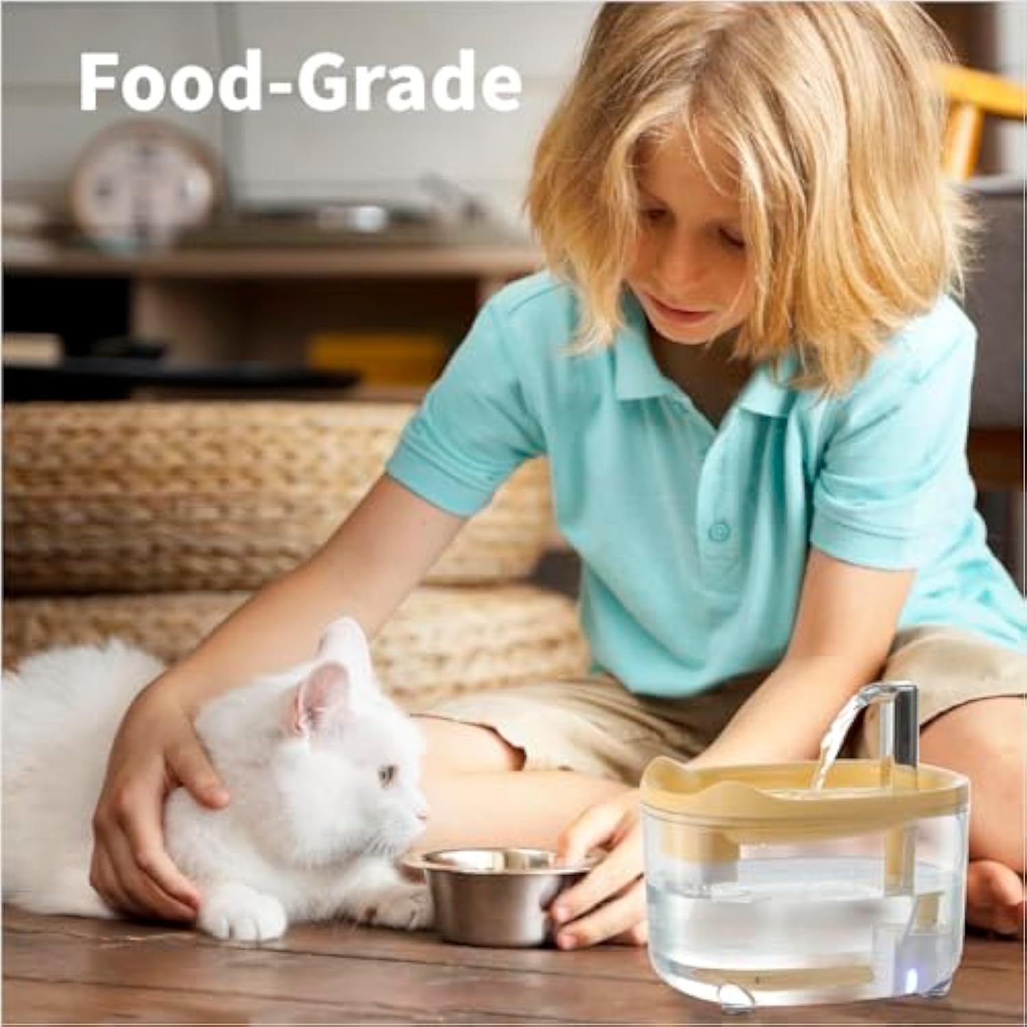 KFX-0871741 Automatic Cat Water Fountain for Dogs and Cats, 1500ml Capacity with Silent Pump and Anti-Slip Design