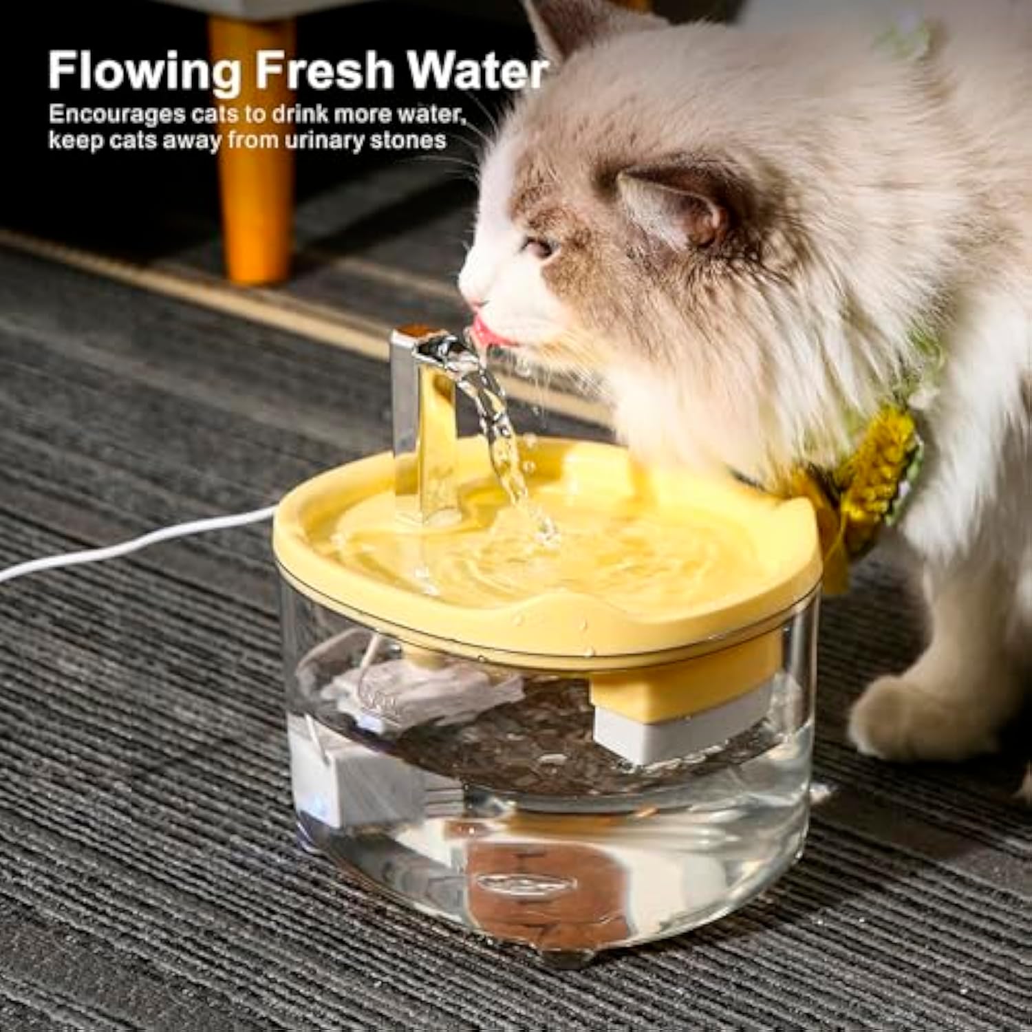 KFX-0871741 Automatic Cat Water Fountain for Dogs and Cats, 1500ml Capacity with Silent Pump and Anti-Slip Design