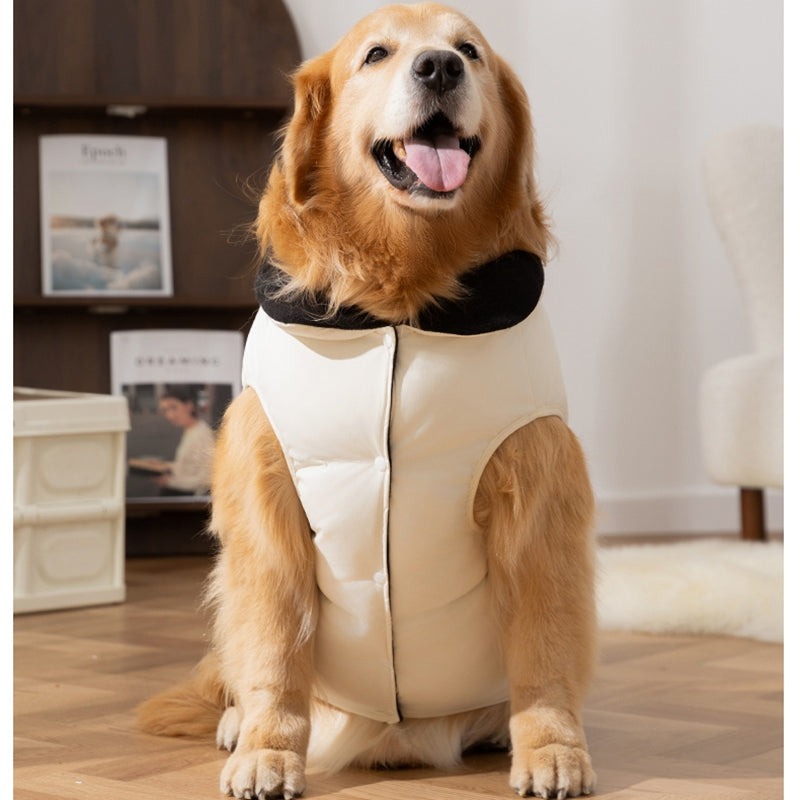 KFX-0873021 Warm Cotton-Padded Vest for Large Dogs with Pocket and Zipper Closure