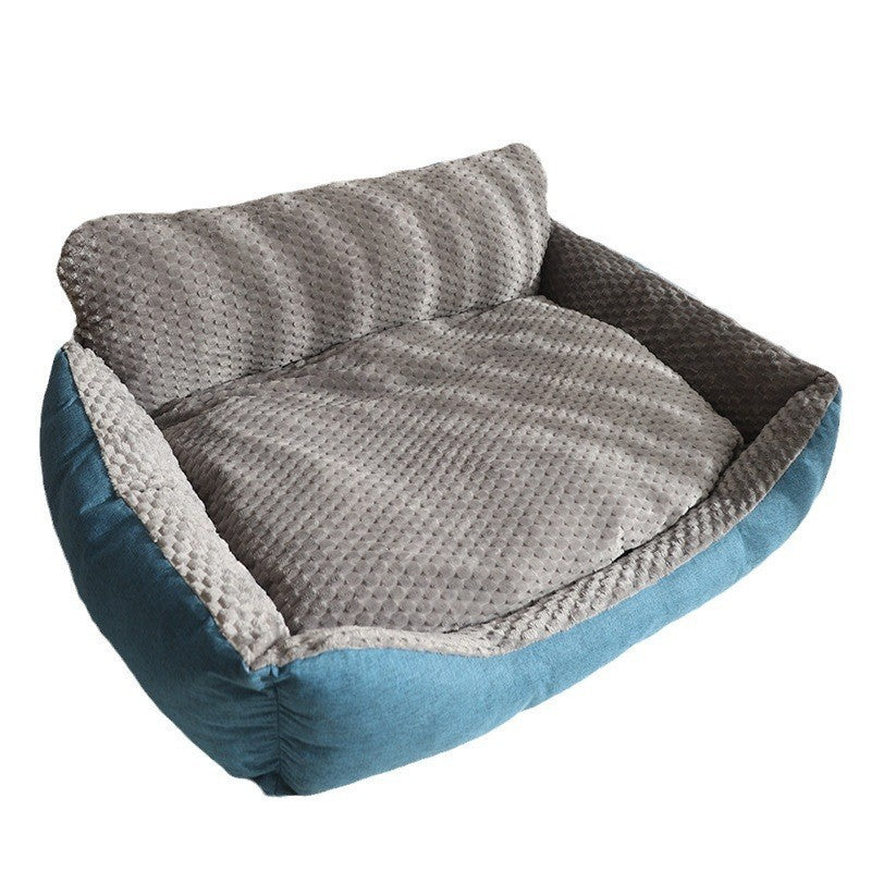 KFX-0874301 Cozy Flannel Pet Sofa Kennel with Removable Washable Cover for All Seasons