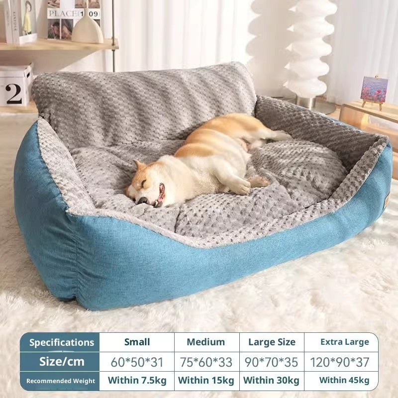 KFX-0874301 Cozy Flannel Pet Sofa Kennel with Removable Washable Cover for All Seasons