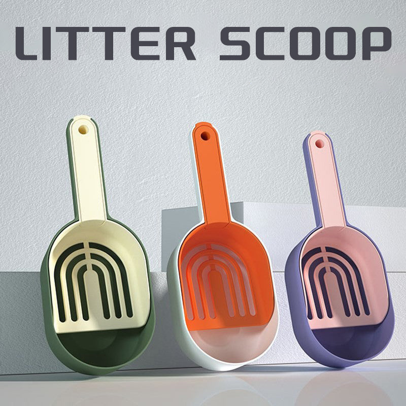 KFX-0875837 Self-Cleaning Cat Litter Shovel - Durable Lightweight ABS Scoop for All Cat Breeds