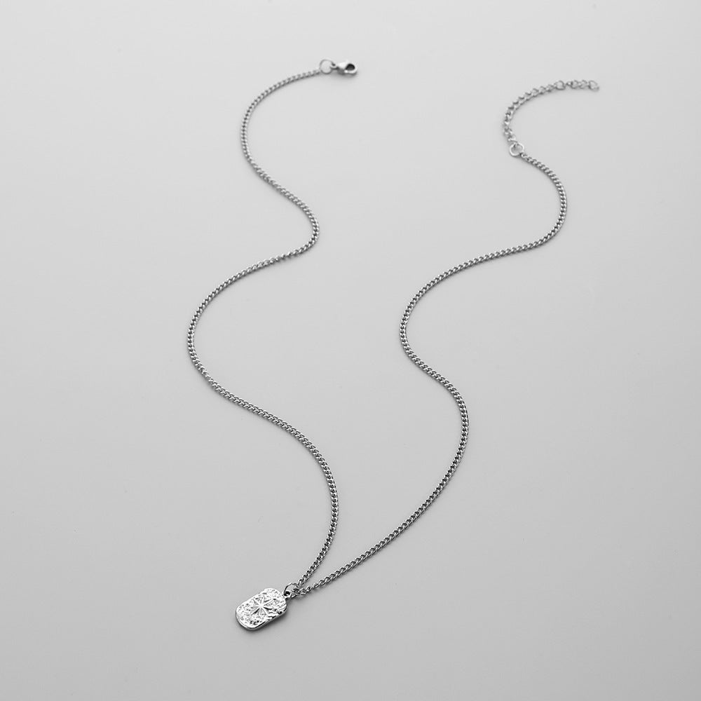 KFX-0876861 Trendy Minimalist Alloy Square Pendant Necklace for Women with Snake Chain