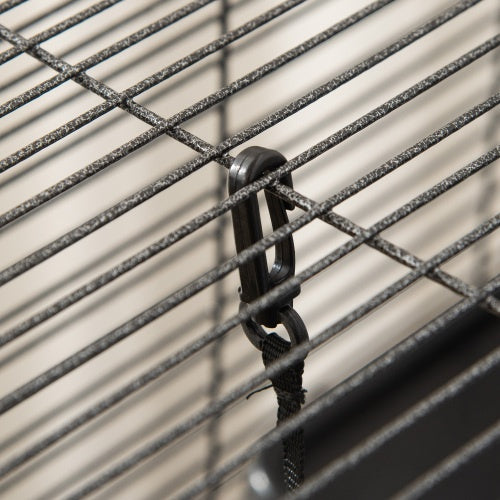KFX-0877885 Rolling Large Ferret Cage with 5 Tiers, Hammock, Removable Tray, and Heavy-Duty Steel Frame