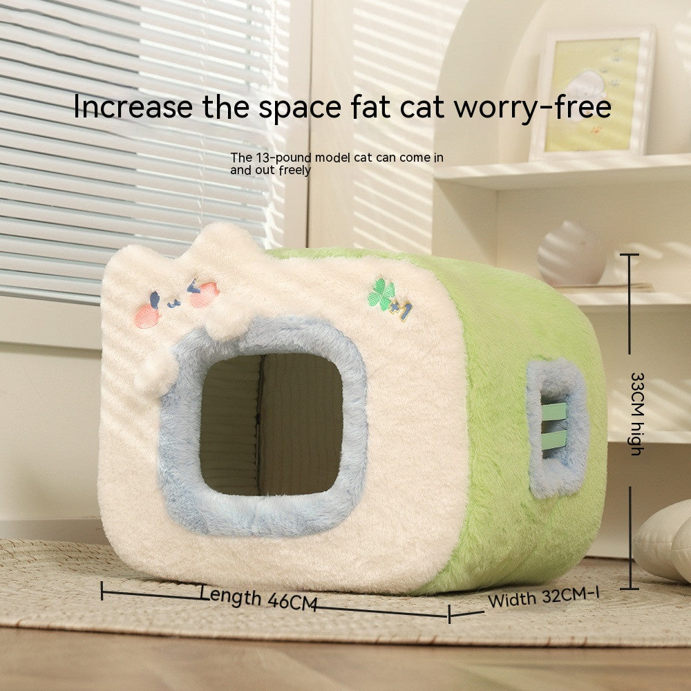 KFX-0878269 Cozy Polyester Sponge Cat Nest for Comfort and Warmth