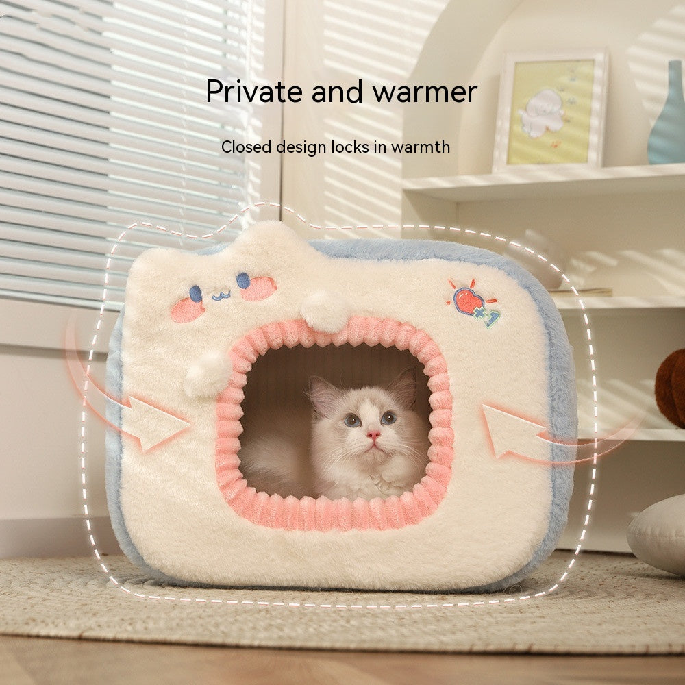 KFX-0878269 Cozy Polyester Sponge Cat Nest for Comfort and Warmth
