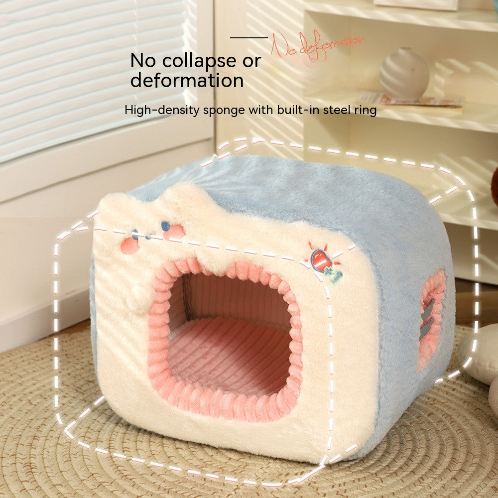 KFX-0878269 Cozy Polyester Sponge Cat Nest for Comfort and Warmth