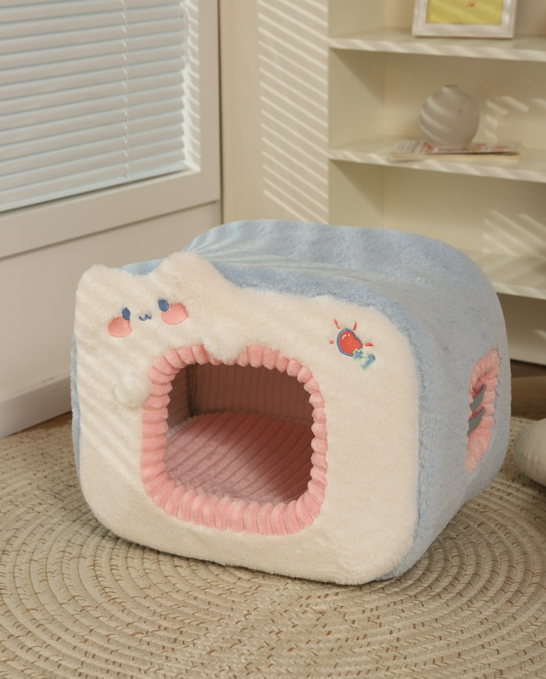 KFX-0878269 Cozy Polyester Sponge Cat Nest for Comfort and Warmth