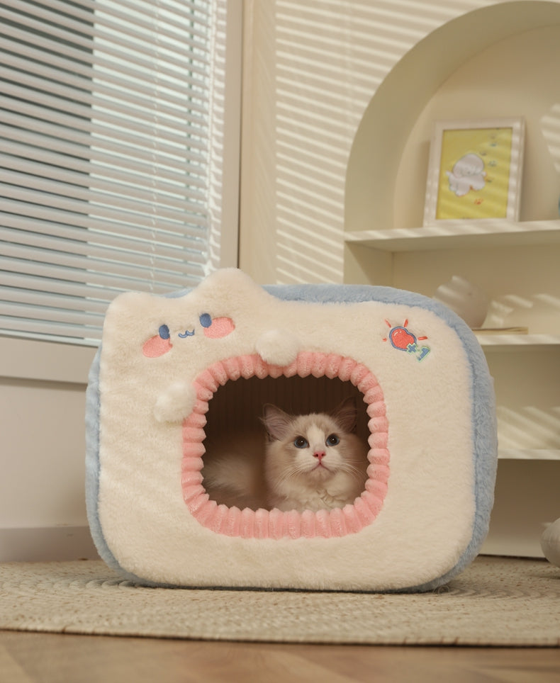 KFX-0878269 Cozy Polyester Sponge Cat Nest for Comfort and Warmth