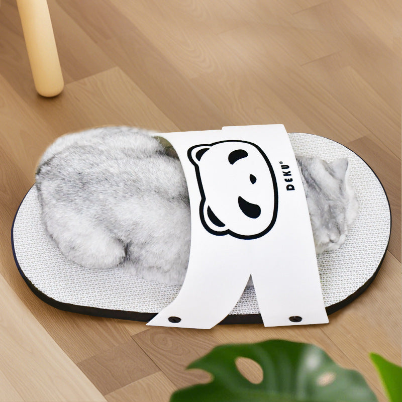 KFX-0880189 Slipper Style White Corrugated Paper Cat Scratch Board for Play and Scratching