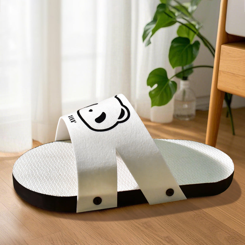 KFX-0880189 Slipper Style White Corrugated Paper Cat Scratch Board for Play and Scratching