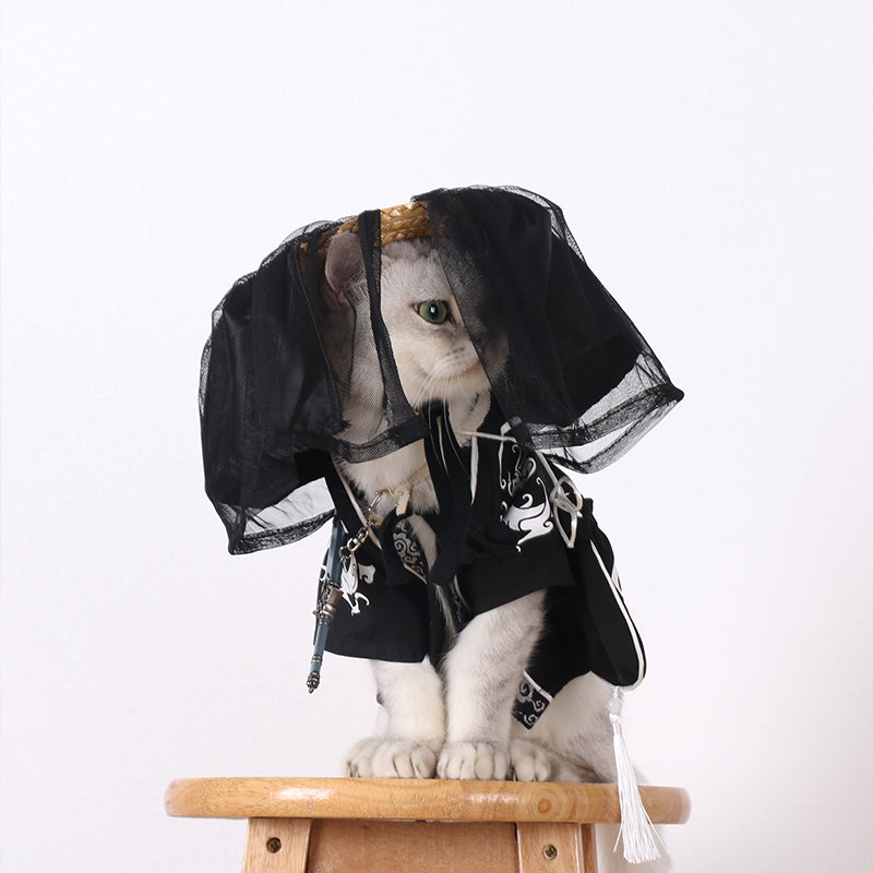 KFX-0882365 Casual Cotton Dragon Robe for Small Dogs - Anti-Hair Pet Apparel in White