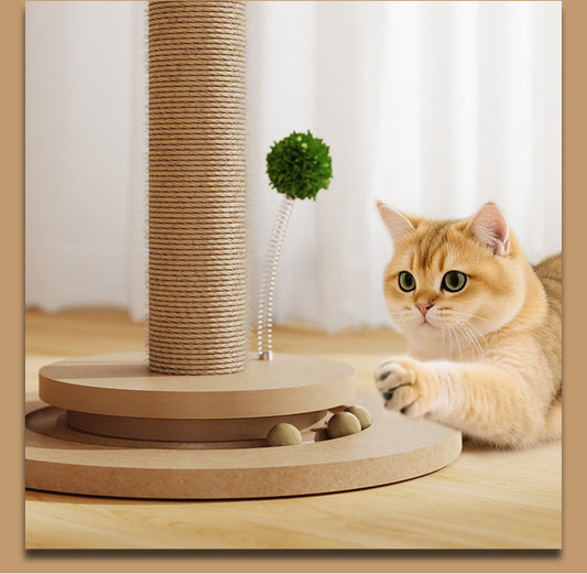 KFX-0884797 Durable Vertical Cat Climbing Frame with Hemp Rope and Simple Design