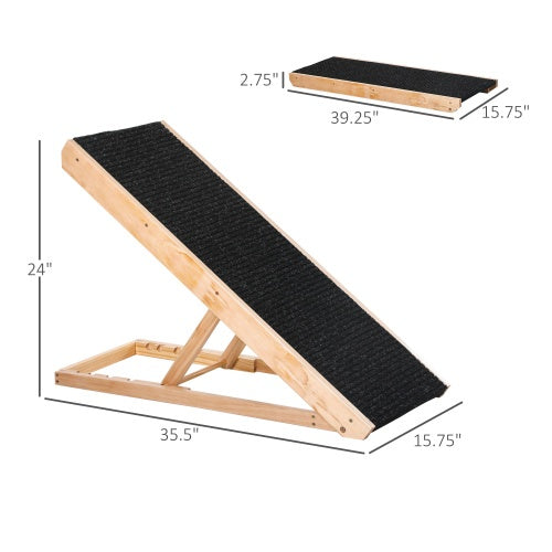 KFX-0885437 Height-Adjustable Foldable Pet Ramp for Easy Access for Dogs, Cats, and Rabbits