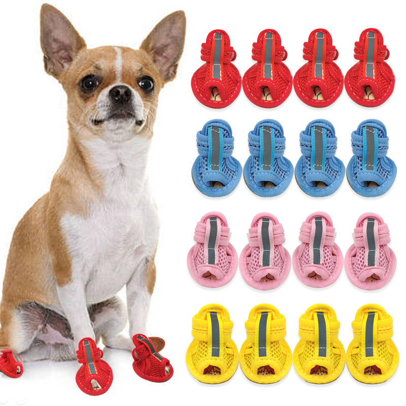 KFX-0886589 Breathable Non-Slip Mesh Puppy Sandals for Spring and Summer