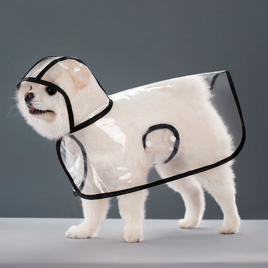 KFX-0887357 Transparent Plastic Dog Raincoat in Multiple Colors and Sizes