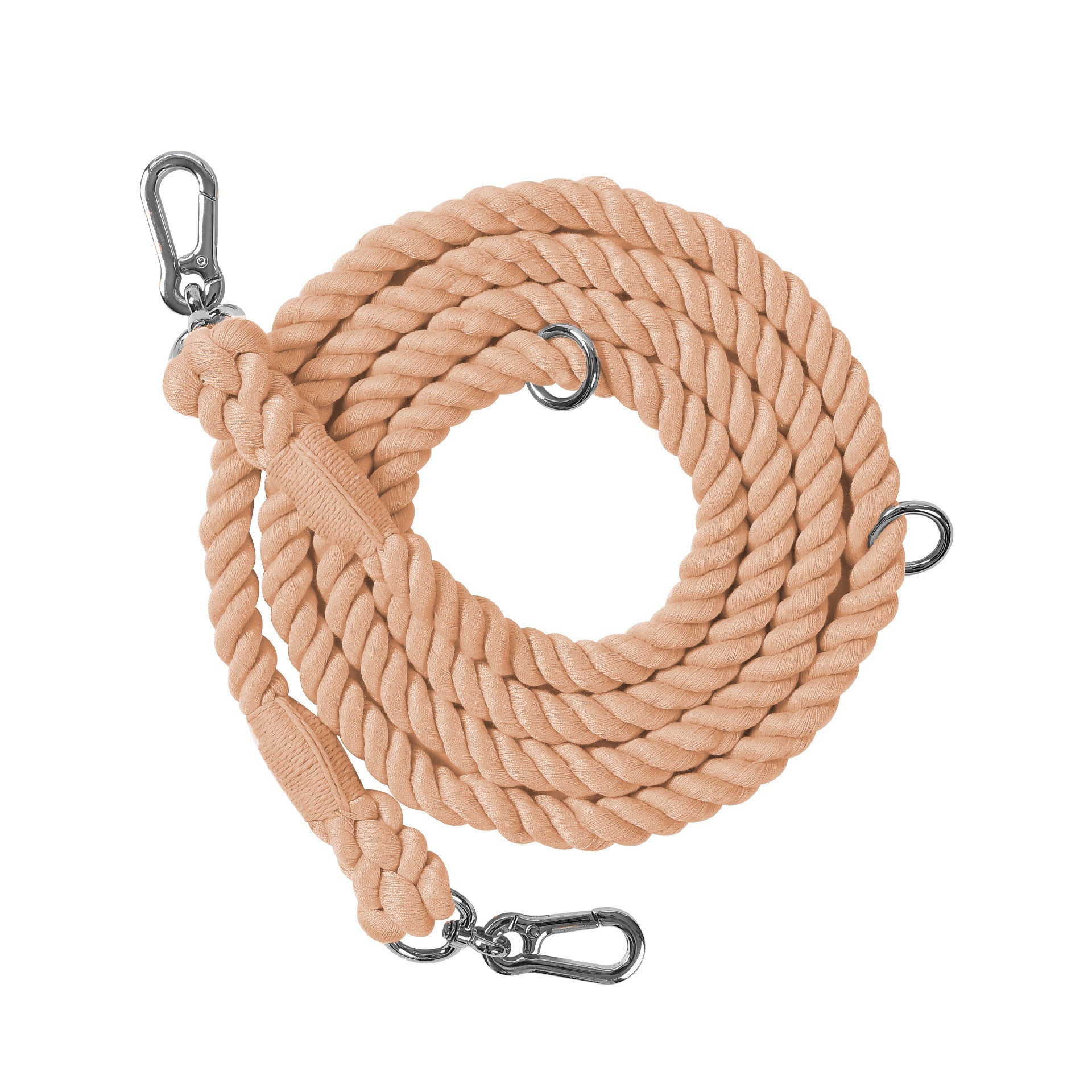 KFX-0889533 Woven Rainbow Multi-functional Dog Leash with Hand Holding Rope and Double Head Design