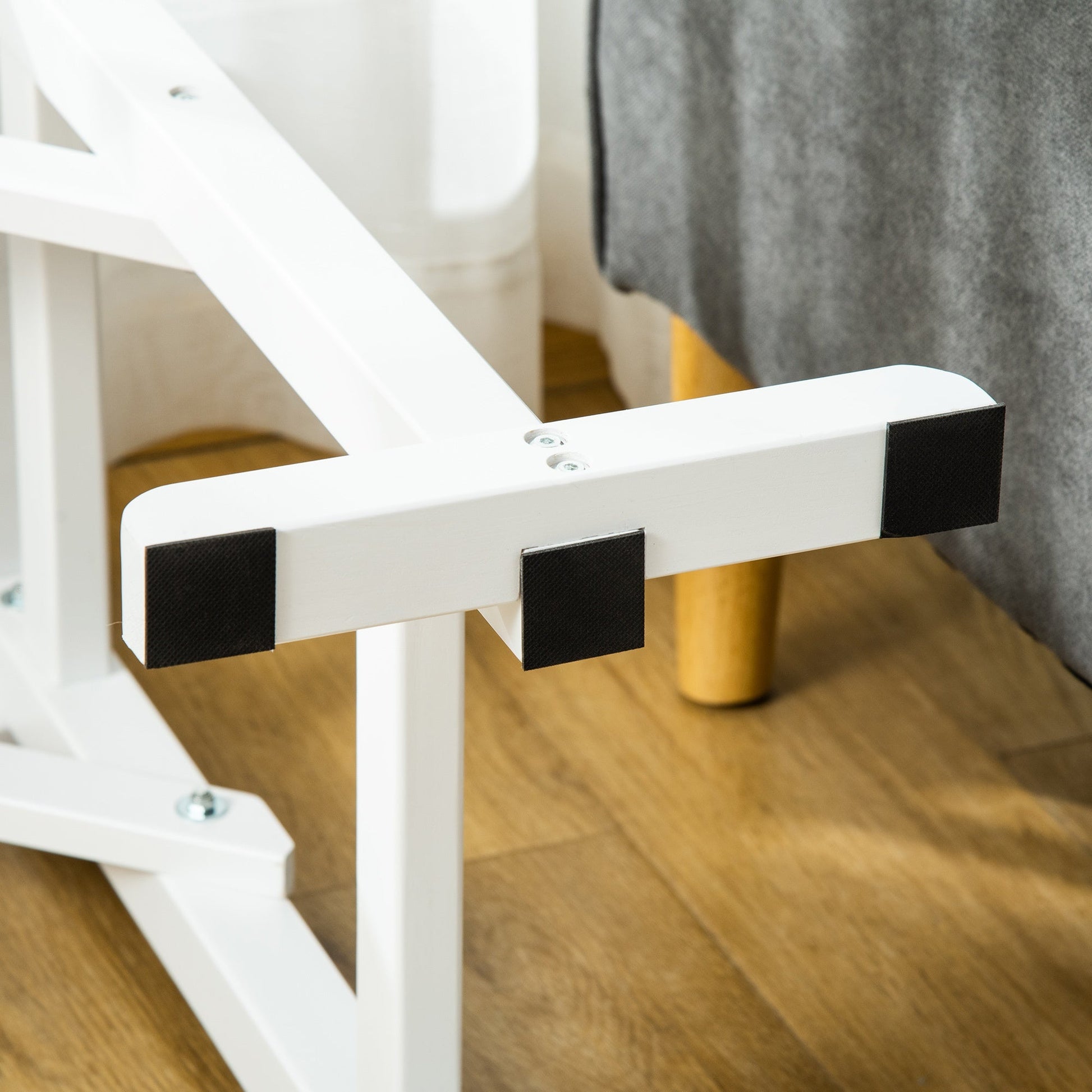 KFX-0891197 Foldable Dog Ramp with Non-Slip Carpet Top - Gray and White, Designed for Senior and Small Dogs