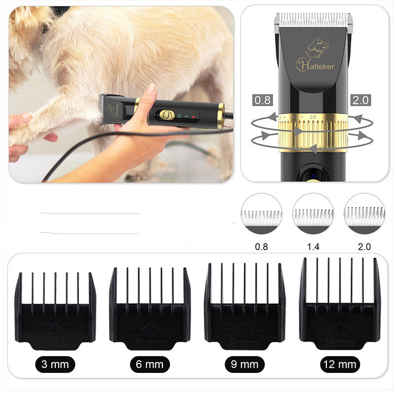 KFX-0891325 Titanium Ceramic Blade Pet Shaver with Adjustable Cutter Head and Noise Reduction