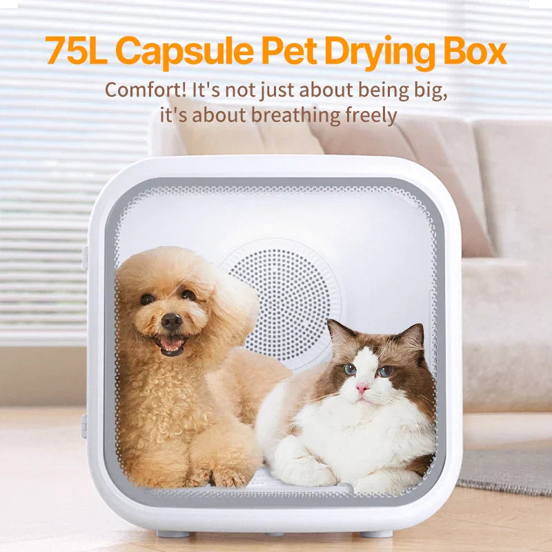 KFX-089299 75L Smart Pet Dryer Box with Curved Tempered Glass for Quick 15-Minute Drying