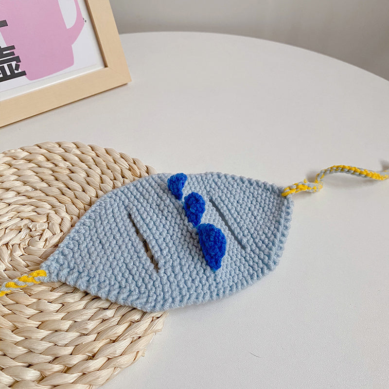 KFX-0893117 Knitted Dinosaur Pet Hat for Cats - Available in Blue, Green, Purple, and Yellow