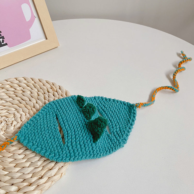 KFX-0893117 Knitted Dinosaur Pet Hat for Cats - Available in Blue, Green, Purple, and Yellow